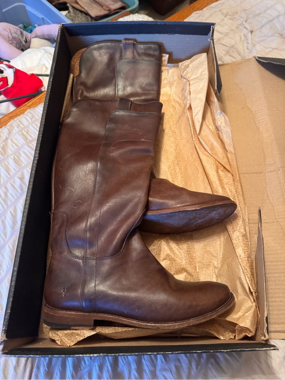 Frye Brown Leather Knee-High Riding Boots - Picture 4 of 7